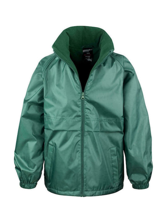 Result Jachetă casual pentru copii Scurt cu căptușeală Verde Microfleece Lined