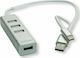 Roline USB-Hub 4 Anschlüsse USB 2.0 mit USB-A Anschluss Silber