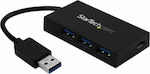 StarTech USB 3.0 Hub 4 Θυρών με σύνδεση USB-A & Θύρα Φόρτισης και Εξωτερική Παροχή Ρεύματος