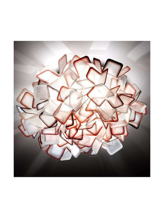 Slamp Clizia Medium Ceiling Mount Light Orange with Socket E27