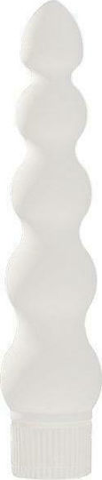Doc Johnson White Nights Ribbed Vibe Analvibrator Weiß 18cm