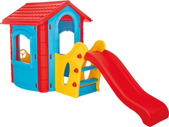 Pilsan Casă de joacă pentru copii în grădină Happy cu tobogan Albastru deschis 252x112x131cm