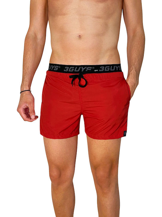 3Guys Simon Herren Badebekleidung Shorts Rot