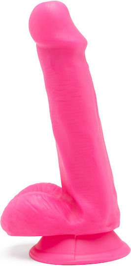 ToyJoy Happy Dicks Dildo with Balls Ρεαλιστικό Dildo με Όρχεις και Βεντούζα Pink 15cm