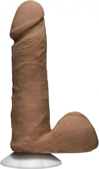 Doc Johnson Noches Latinas Ultraskyn Dildo realist cu Testicule și Ventuză Maro 15cm