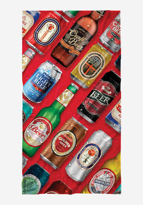 John Frank Beers Beach Towel Red 150x80cm.