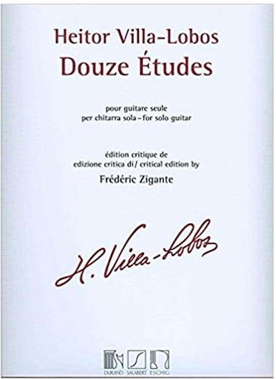 Ricordi Heitor Villa-Lobos - 12 Etudes for Solo Guitar Guitar / Bass Method Book