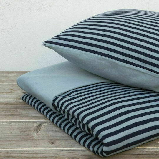 Nima Duvet Cover Set Cotton Single with Pillowcase 160x240 Suave Dark Blue