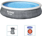 Bestway Fast Set Πισίνα PVC Φουσκωτή με Αντλία Φίλτρου 396x396x84εκ.