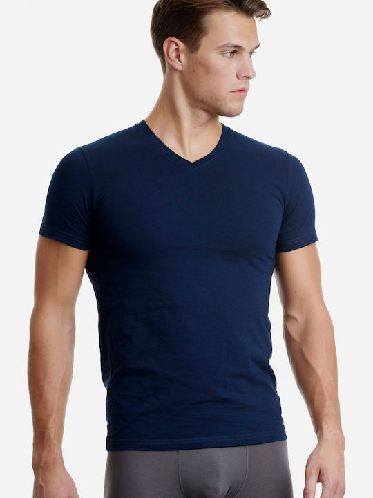 Walk Men's Short Sleeve Undershirt Navy Blue