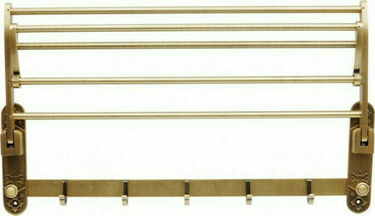 TY-7901 Rack de Baie cu 5 Locuri De Perete cu șuruburi Auriu TY-7901 Rack de Baie cu 5 Locuri De Perete cu șuruburi Auriu