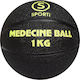Sporti Μπάλα Medicine 1kg σε Μαύρο Χρώμα