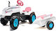 Παιδικό Τρακτέρ Butterfly Ποδοκίνητο με Καρότσα & Πετάλι Λευκό