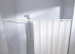 Kleine Wolke Federstange Telescopic Straight Shower Curtain Rod Aluminium White Ø25mm 125-220cm