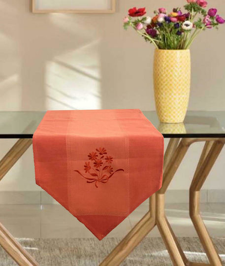Linea Home Läufer Daisy mit Stickerei Orange 40x180cm