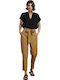 Pantaloni Dama Piele Maro High Rise