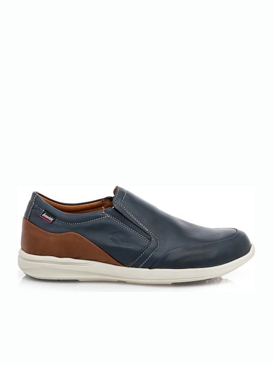 Boxer Men's Leather Casual Shoes Blue