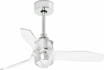 Faro Barcelona Just Fan Smart 33426WP Ventilator de Tavan 81cm Chrome / Transparent