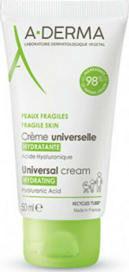 A-Derma Moisturizing Cream Regeneration with Hyaluronic Acid for Sensitive Skin 50ml