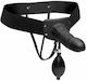 XR Pumper Inflatable Hollow Strap-On Harnașament cu Dildo 17.8cm în Culoare Negru