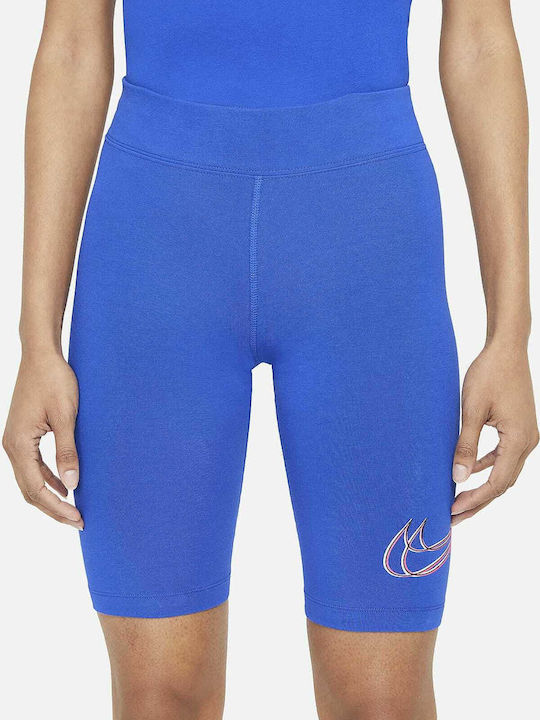 Sportswear Training Γυναικείο Ποδηλατικό Κολάν Ψηλόμεσο Μπλε