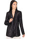 Guess Long Women's Blazer Black with Sequins