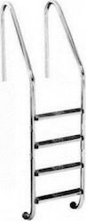 Kripsol Σκάλα Πισίνας Standard με 4 Σκαλοπάτια από Ανοξείδωτο Ατσάλι 119.6x50εκ.