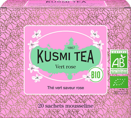 Kusmi Tea Organic Green Tea Rose 20 Bags