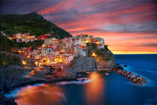 Night View Five Fishing Village Puzzle 2D 1000pcs 851