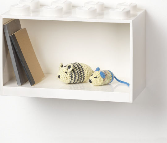 Kids' Box Shelf Mural 8 Studs White 32x16x21εκ.