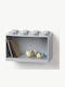 Kinderregale Box Regal Wand Landschaft 8 Studs Boden Grau 31.8x15.9x21.1cm