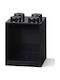 Kids Shelf Box Wall Landscape 4 Studs Floor Black 16x16x21cm