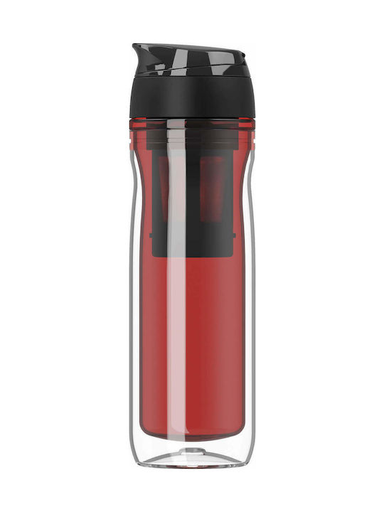 Timolino Omni Tritan Hydration Bottle Venti Plastic Water Bottle 400ml Red