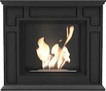 Kratki March Tuv Indoor Floor Bioethanol Fireplace Black 100x25.25x85.7cm