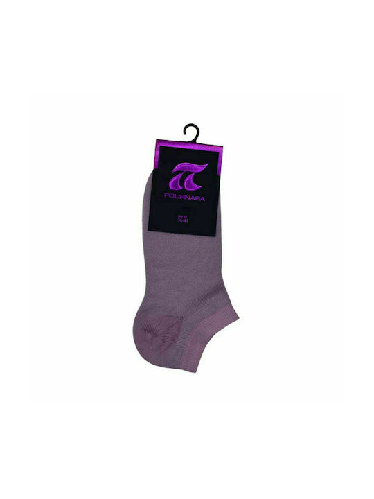 Pournara Women's Solid Color Socks Purple