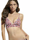 Top Bikini Sutien Cupe C Animal Print Burgundy