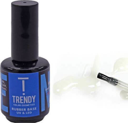 Trendy Color Cosmetics Natural White Base Coat για Ημιμόνιμα Βερνίκια Rubber 15ml