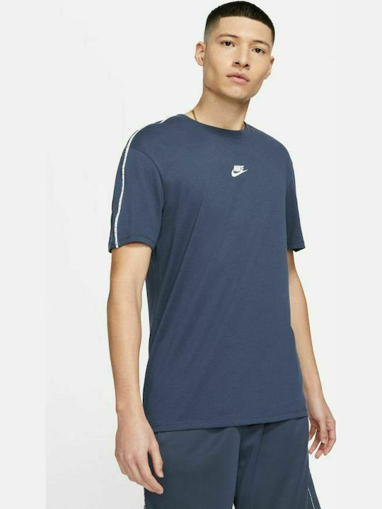 Nike Sporstwear Αθλητικό Ανδρικό T-shirt Navy Μπλε με Στάμπα