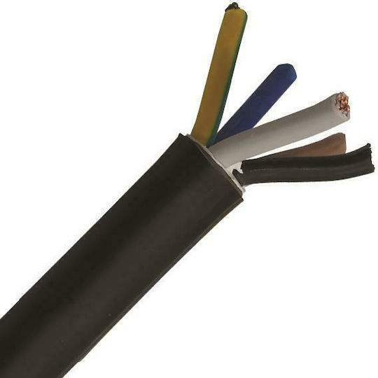 Eurolamp Power Cord Type NYY with Cable Properties 4x2.5mm² in Black Colour 1m