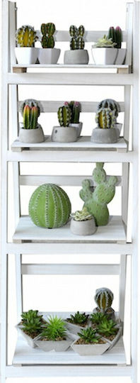 Lalos 2114 Decorative Shelf Unit Garden Wooden Ladder White 112x41x33cm 2114