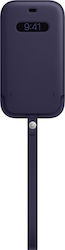 Apple Leather Sleeve with MagSafe 360 Full Cover Δερμάτινο Deep Violet (iPhone 12 / 12 Pro)