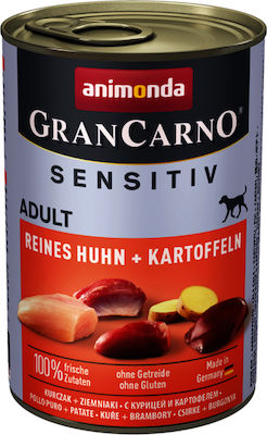 Animonda GranCarno Adult Canned Gluten Free Wet Dog Food with Chicken and Liver 1 x 400gr