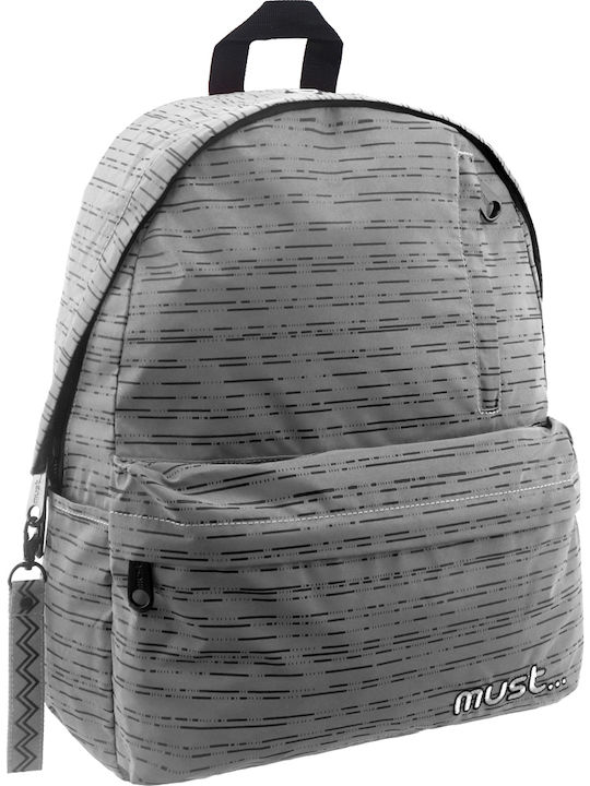 Must Reflective Grey Lines School Bag Backpack ...