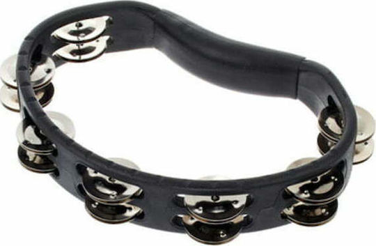 Meinl Headliner Tambourine Black Plastic Hand Tambourine with Double Row Jingles