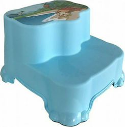 Double Kids Step Stool Dinosaur Light Blue