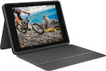 Logitech Rugged Folio Флип капак Устойчива с Клавиатура Английски език САЩ Сив Apple 10,2-инчов iPad (7-мо поколение, 8-мо поколение) 920-009313