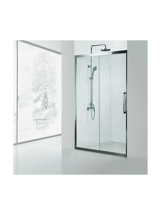 Karag Inox 400 Διαχωριστικό Ντουζιέρας με Συρόμενη Πόρτα 116-120x190cm Clear Glass