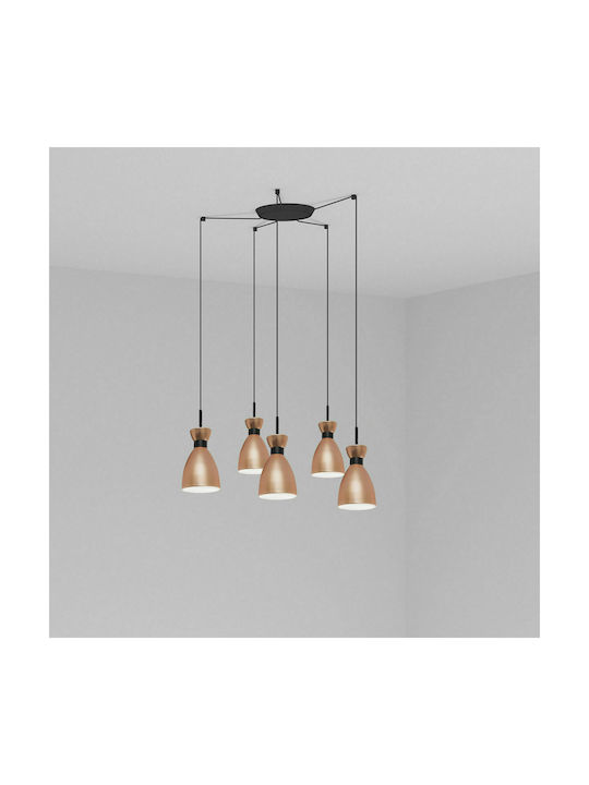 Faro Barcelona Pendant Chandelier for 5 Bulbs E27 Bronze