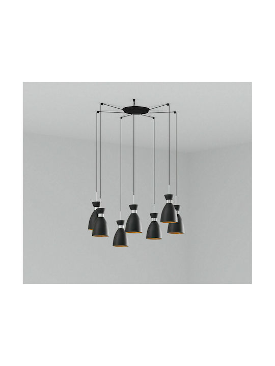 Faro Barcelona Pendant Chandelier for 7 Bulbs E27 Black