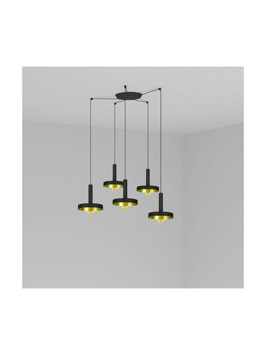 Faro Barcelona Pendant Chandelier for 5 Bulbs E27 Black